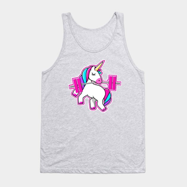 Barbell Unicorn, gym girl, fitness girl Tank Top by TimAddisonArt